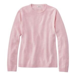 NEW LL Bean Baby Pink Cashmere Sweater Size M Pullover Crew Neck Quiet Luxury
